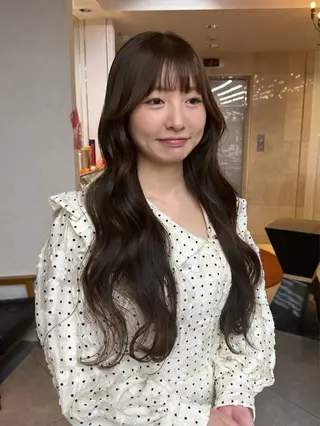 ロング カラー ヘアアレンジ 韓国×艶髪 さきのヘアスタイル