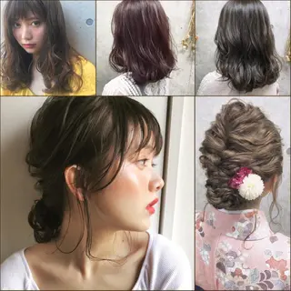 ミディアム カラー ヘアアレンジ Satsuki ✂︎♡のヘアスタイル