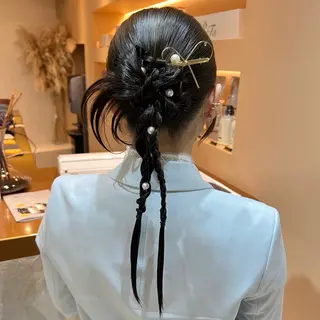 ロング ヘアアレンジ ✨カチモリ✨レイヤー 韓国ヘア🇰🇷ゆいのヘアスタイル