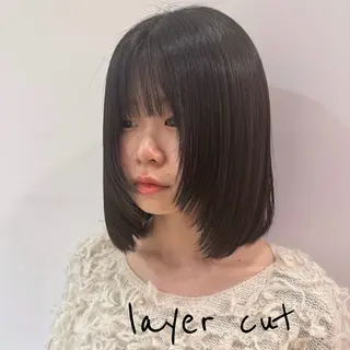 ミディアム ★韓国トレンドカット ★むなかたももかのヘアスタイル