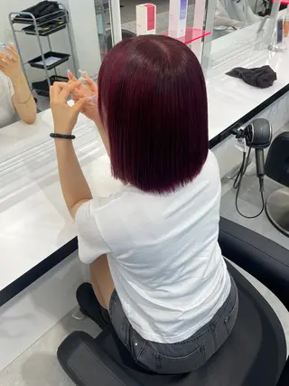 ミディアム カラー 履歴修正屋さん／ ブロンド／ホワイトのヘアスタイル