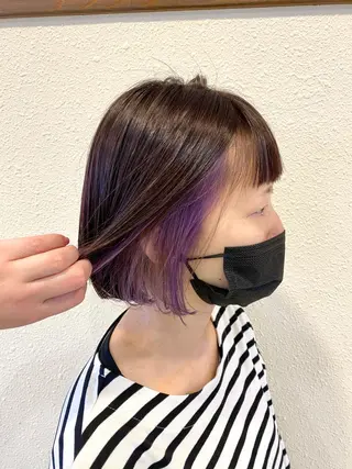 ミディアム カラー 中川 茜里のヘアスタイル