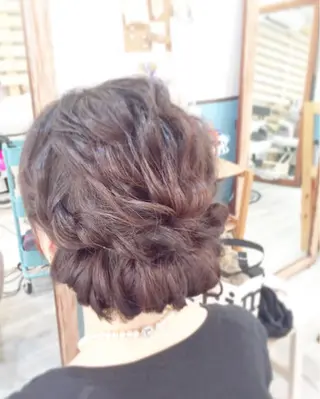 セミロング カラー パーマ ヘアアレンジ キッズ 早朝✨ヘアセット 着付け/清水玲歌のヘアスタイル