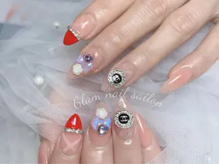 ネイル エツメ💅 長さだし🎀デザインのネイルデザイン