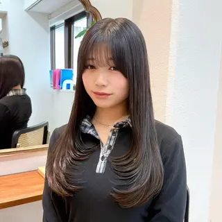 ロング レイヤーカット 縮毛矯正 高杉颯汰のヘアスタイル
