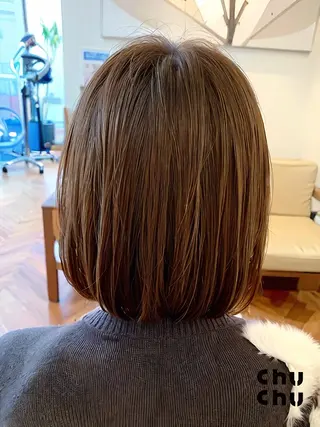 ミディアム カラー 秋山知穂🧸縮毛矯正 ショート新越谷南越谷のヘアスタイル