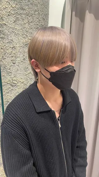 カラー メンズ EMANONシェアサロン心斎橋店所属・韓国メンズヘア　ミル クティボブ　足立佳代のヘアスタイル