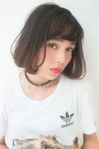 ミディアム カラー パーマ 内藤 達也のヘアスタイル