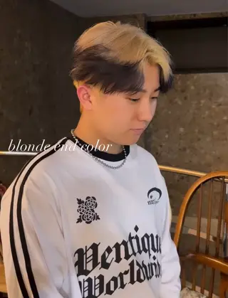 ショート カラー ヘアアレンジ メンズ 🫧🇰🇷韓国ヘア レイヤー🐺Yutaのヘアスタイル