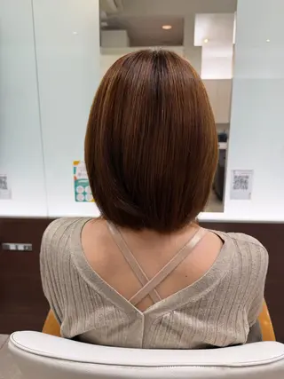 ミディアム moe 🍀美髪矯正 ツヤツヤストレートのヘアスタイル