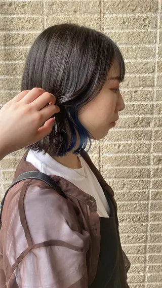 ミディアム カラー 谷川あかり /ナチュラルパーマのヘアスタイル