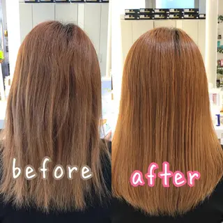 ロング パーマ 安井　昴 💫ブリーチ縮毛矯正のヘアスタイル