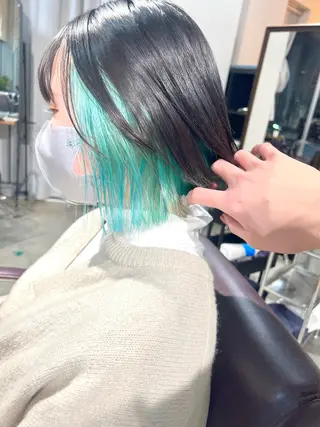 ミディアム カラー ヘアアレンジ 🌈インナーカラー ‘ショウマ’🌈のヘアスタイル