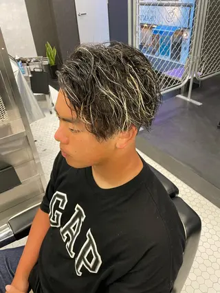 ミディアム カラー パーマ メンズ メンズ専門美容室 /久徳大輝のヘアスタイル