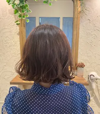 ミディアム カラー パーマ よこもり あいのヘアスタイル