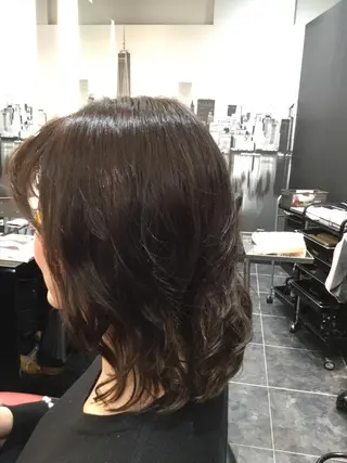 ミディアム パーマ Annon プライベートサロンのヘアスタイル