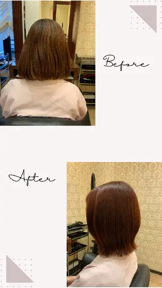 ミディアム カラー 越川 南美のヘアスタイル