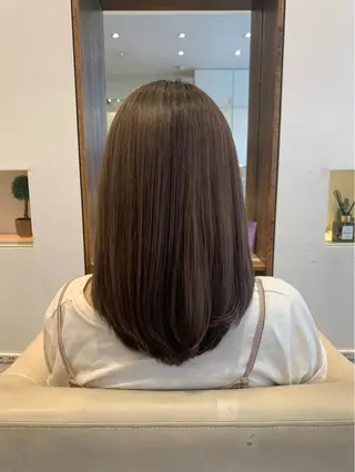 ミディアム カラー 【完全個室】髪質改善 暖色カラー/山崎唯奈のヘアスタイル