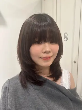ミディアム nana l 韓国スタイル౨ৎのヘアスタイル