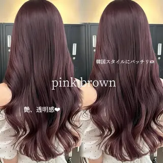 カラー セミロング 韓国ヘア♡🇰🇷 暖色♡透明感カラー✨のヘアスタイル