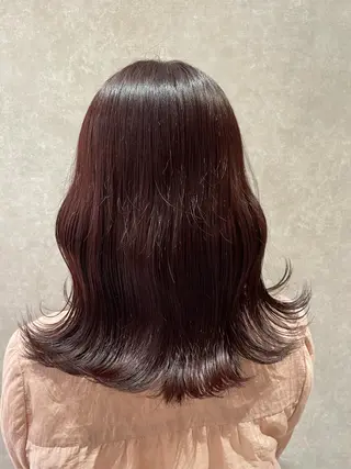 カラー 矯正パーマ、ベージュ ボブカット🫧のヘアスタイル
