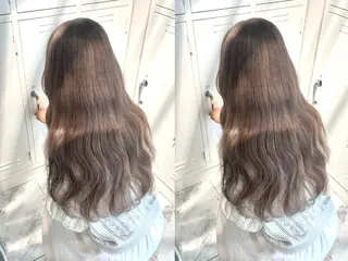 ミディアム カラー rina／ベージュ ワンホン/韓国ヘアのヘアスタイル