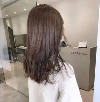 ロング カラー サキ🤍ハイトーン 🩰くびれ巻きヘアのヘアスタイル