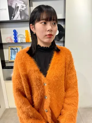 ミディアム 顔周りカット/透明感 カラー✂️MEIのヘアスタイル
