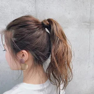 セミロング カラー 縮毛矯正/ストンボブ Wカラー💎ヒデジのヘアスタイル