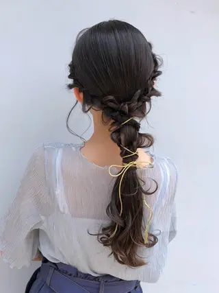 ロング ヘアアレンジ 卒業式お呼ばれ🕊️ ヘアセット✴︎ミキのヘアスタイル