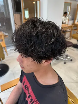パーマ メンズ 鈴木弥月/大人ボブ× 透明感カラーのヘアスタイル