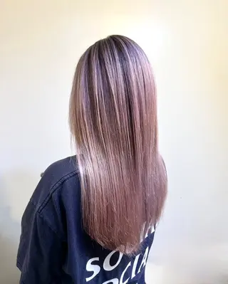 ロング カラー ブリーチ毛対応酸性 ストレート🌈サキのヘアスタイル