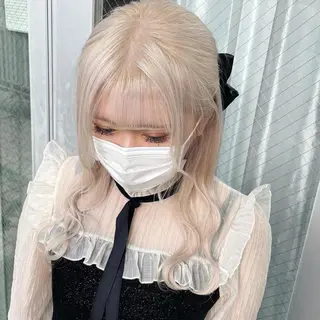 セミロング カラー Lull1人美容室 バレイヤージュのヘアスタイル