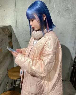 ミディアム カラー ヘアアレンジ mina 🐈‍⬛ ラフな似合わせヘアのヘアスタイル