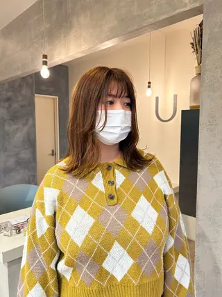 ミディアム 石田 菜月のヘアスタイル