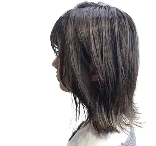 ミディアム カラー ケアブリーチ /髪質 改善/古橋圭史郎のヘアスタイル