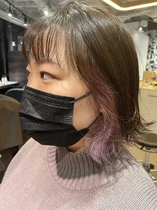 ミディアム カラー ショート/脱白髪染め ☆宇﨑悠実のヘアスタイル