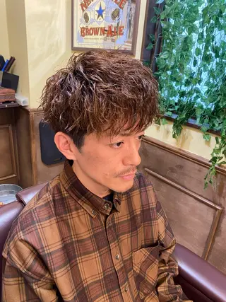 ショート パーマ メンズ 💈メンズカット 中野💈志賀 隼樹のヘアスタイル