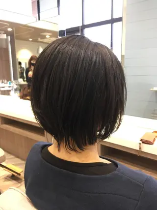 ショート 傷んだ髪をサラサラに 曲がる縮毛矯正◎高岡のヘアスタイル