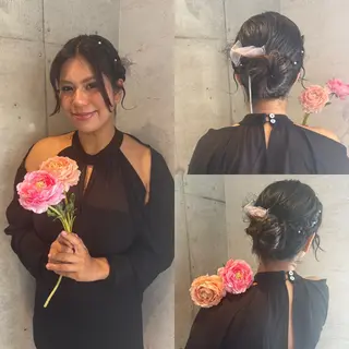 セミロング ヘアアレンジ 美髪× ヘアセット✨Araiのヘアスタイル