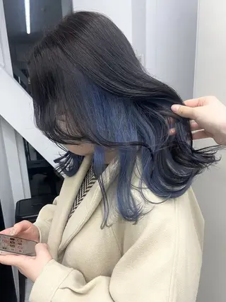 セミロング カラー 艶髪✨️ kuyumi🌷のヘアスタイル