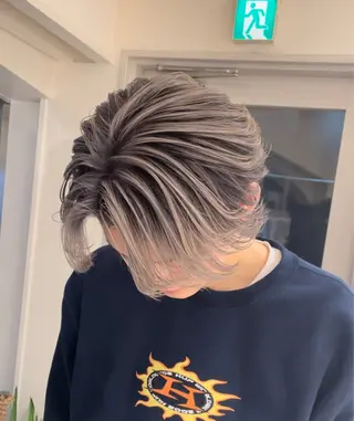 ミディアム カラー パーマ ヘアアレンジ メンズ メンズバレイヤージュ 🌫ハイライトのヘアスタイル