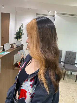 セミロング カラー ハードパーマ Rico💜のヘアスタイル