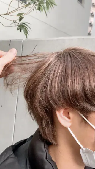 ショート カラー メンズ レイヤーカットモデル 募集/藤原一真のヘアスタイル