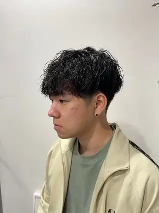 パーマ メンズ ボブモデル募集/ 青木亮太郎のヘアスタイル