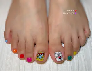 ネイル ショートネイル 森のさんぽ道のネイルデザイン
