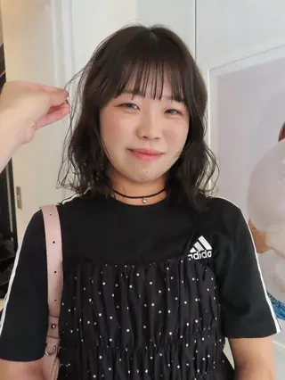 ミディアム rizu🤎/ ボブ /ブラウンカラーのヘアスタイル