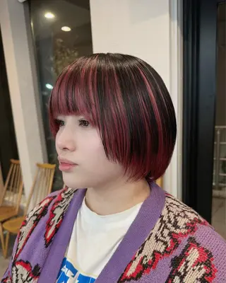 カラー 縮毛矯正/髪質改善 インナーカラーせいぎのヘアスタイル