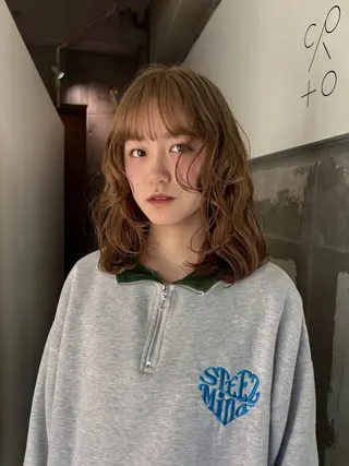 ミディアム mirai/レイヤー ボブ/デザインのヘアスタイル