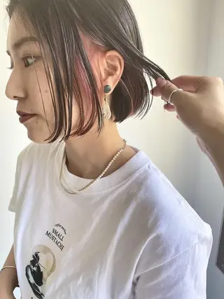 ミディアム パーマ カラー CEINE OURのヘアスタイル